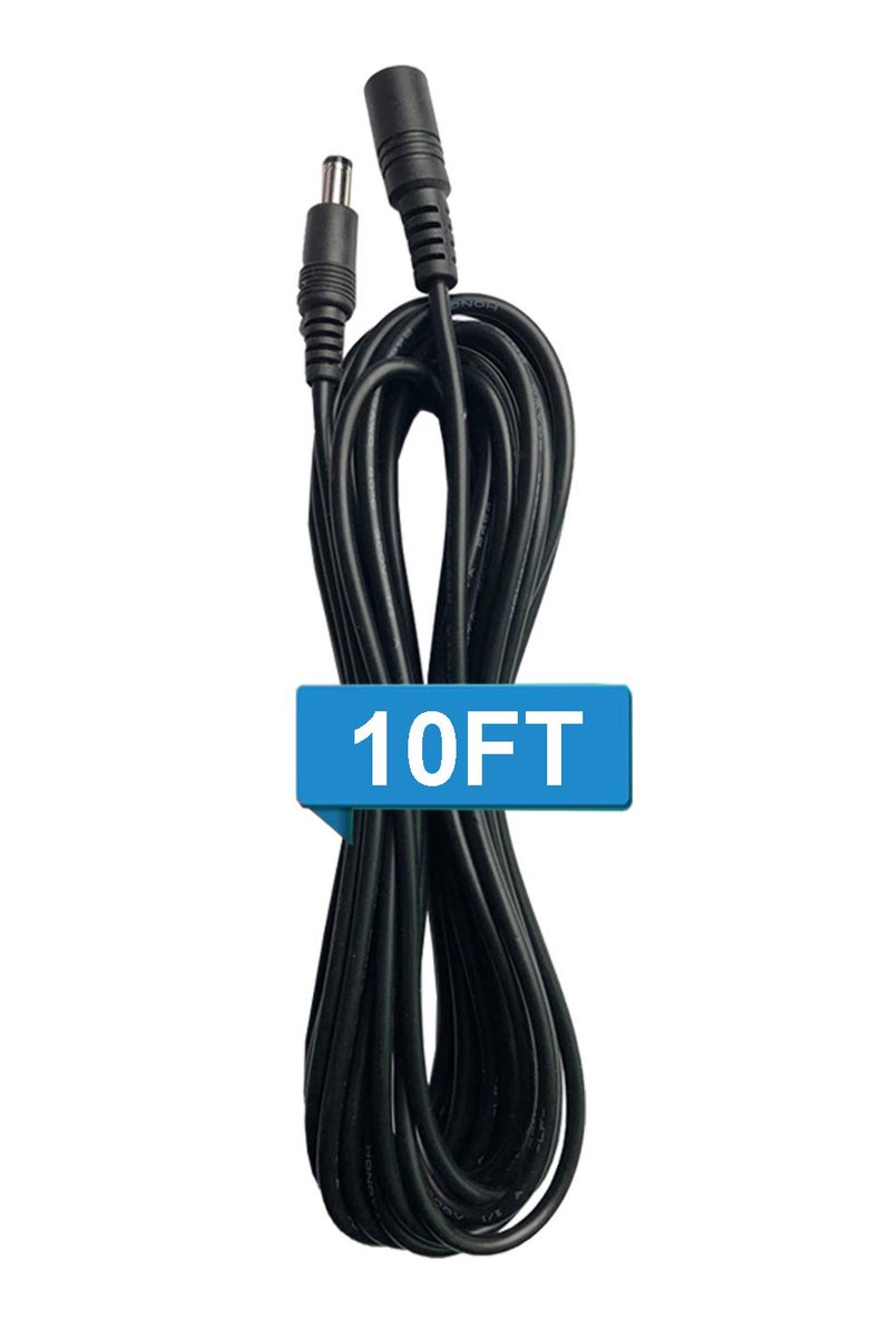 Taveky DC 12V Power Adapter Extension Cord Cable 10ft (3m) 18AWG 2.1mm x 5.5mm Male to Female Plug for CCTV Security Surveillance IP Cameras, DVR, LED Light Strip, Max Load 10A - Image 1